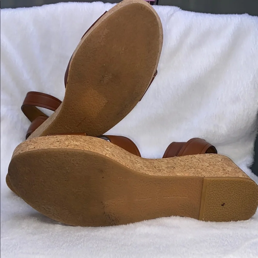 Dolce Vita Brown Platform Cork Wedge Sandals